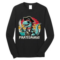 Retro Dinosaur T Rex Pirate Costume Piratesaurus Long Sleeve Shirt