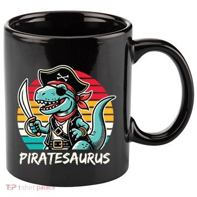 Retro Dinosaur T Rex Pirate Costume Piratesaurus 11oz C Handle Ceramic Mug