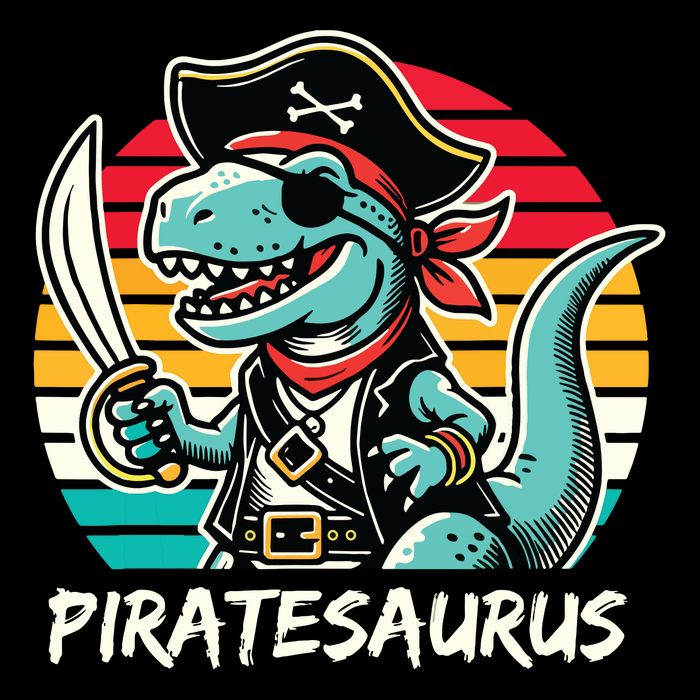 Retro Dinosaur T Rex Pirate Costume Piratesaurus 16 in Basic Backpack