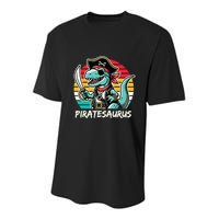 Retro Dinosaur T Rex Pirate Costume Piratesaurus Youth Performance Sprint T-Shirt