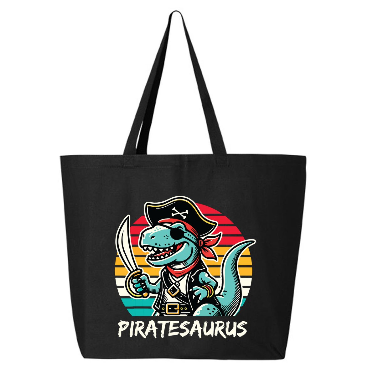 Retro Dinosaur T Rex Pirate Costume Piratesaurus 25L Jumbo Tote