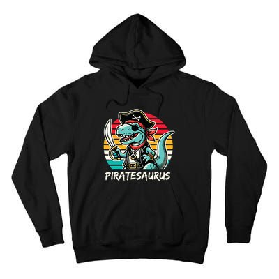 Retro Dinosaur T Rex Pirate Costume Piratesaurus Tall Hoodie