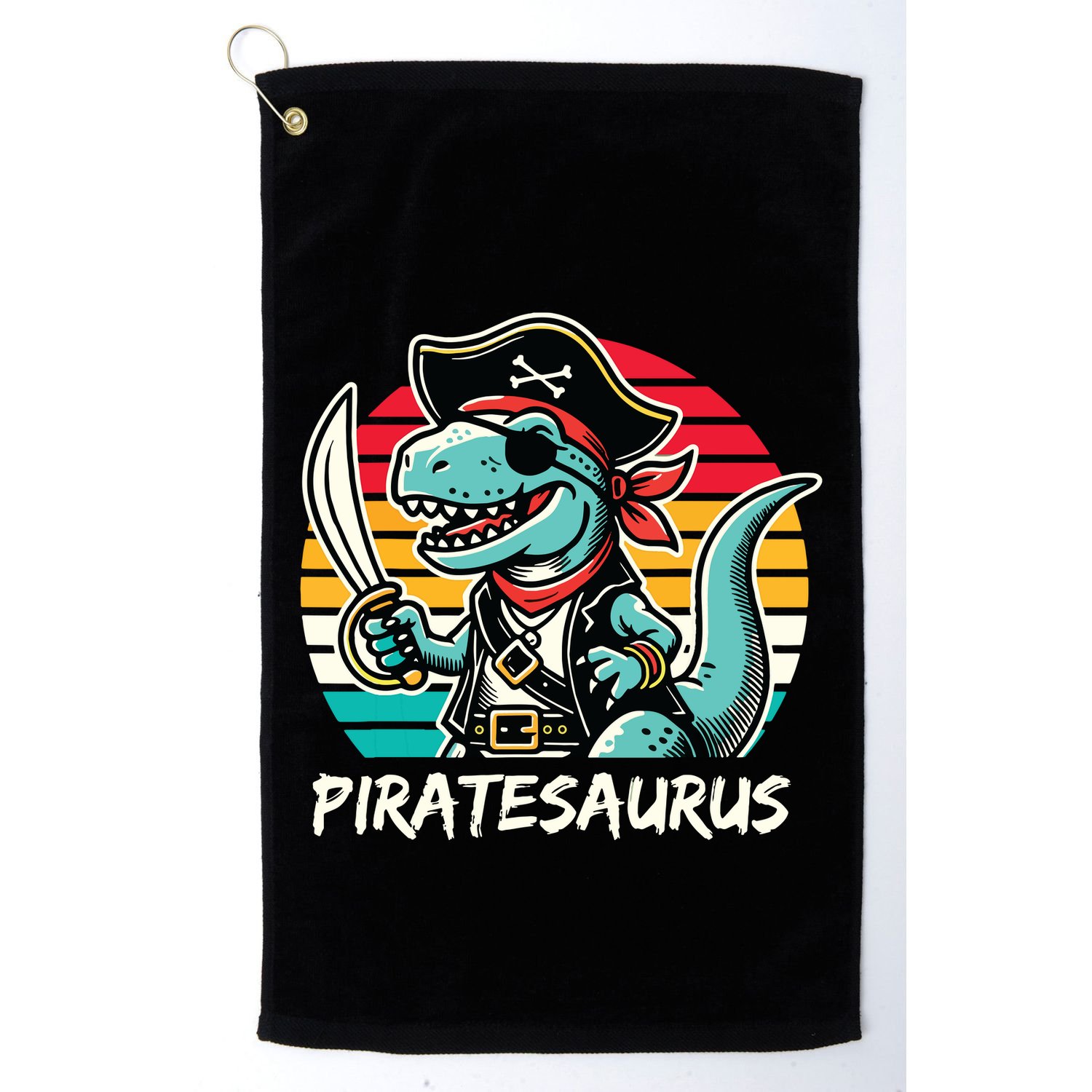 Retro Dinosaur T Rex Pirate Costume Piratesaurus Golf Towel