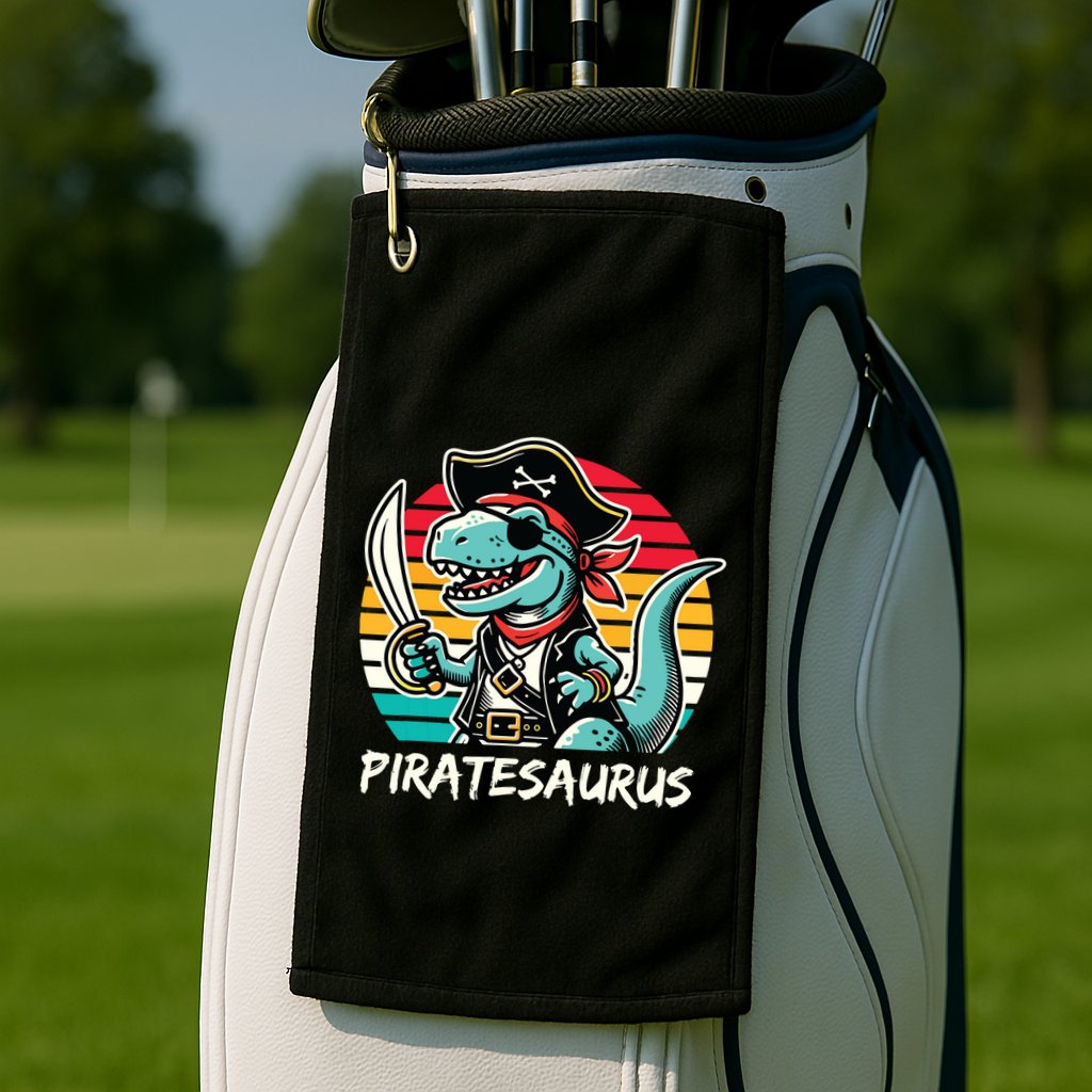Retro Dinosaur T Rex Pirate Costume Piratesaurus Golf Towel