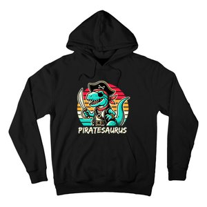 Retro Dinosaur T Rex Pirate Costume Piratesaurus Hoodie