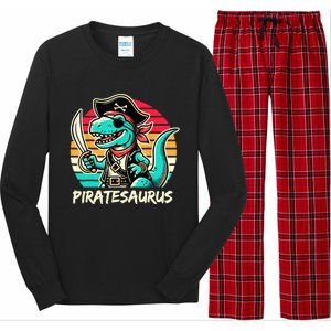 Retro Dinosaur T Rex Pirate Costume Piratesaurus Long Sleeve Pajama Set