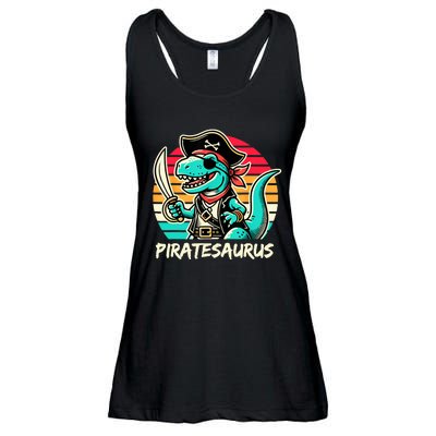 Retro Dinosaur T Rex Pirate Costume Piratesaurus Ladies Essential Flowy Tank