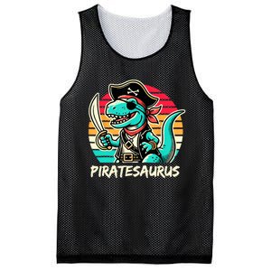 Retro Dinosaur T Rex Pirate Costume Piratesaurus Mesh Reversible Basketball Jersey Tank