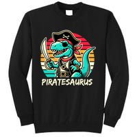 Retro Dinosaur T Rex Pirate Costume Piratesaurus Tall Sweatshirt