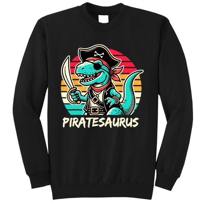 Retro Dinosaur T Rex Pirate Costume Piratesaurus Tall Sweatshirt