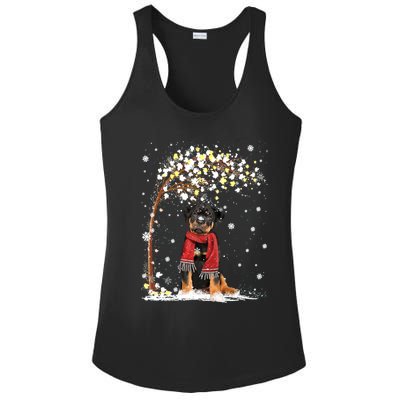 Rottweiler Dog Tree Christmas Snow Pajama Xmas Dog Lover Gift Ladies PosiCharge Competitor Racerback Tank