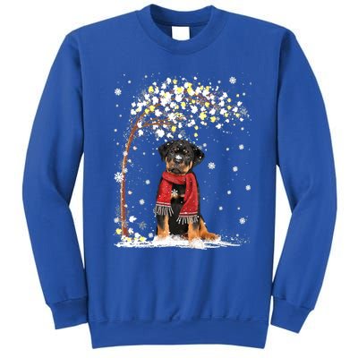 Rottweiler Dog Tree Christmas Snow Pajama Xmas Dog Lover Gift Sweatshirt