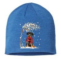 Rottweiler Dog Tree Christmas Snow Pajama Xmas Dog Lover Gift Sustainable Beanie