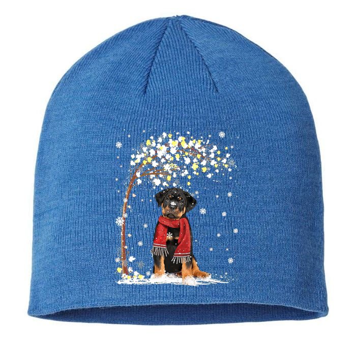 Rottweiler Dog Tree Christmas Snow Pajama Xmas Dog Lover Gift Sustainable Beanie