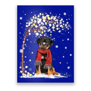 Rottweiler Dog Tree Christmas Snow Pajama Xmas Dog Lover Gift Poster