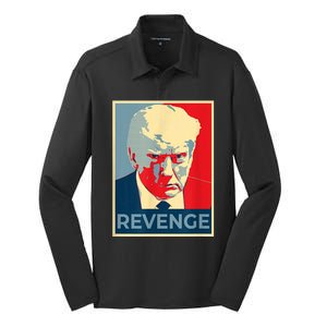 Revenge Donald Trump Retro Silk Touch Performance Long Sleeve Polo