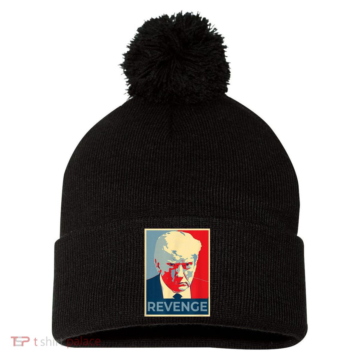Revenge Donald Trump Retro Pom Pom 12in Knit Beanie