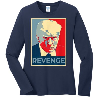 Revenge Donald Trump Retro Ladies Long Sleeve Shirt