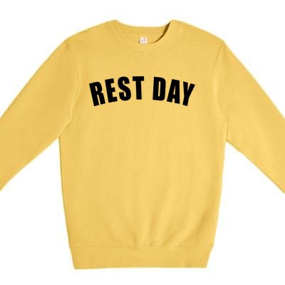 Rest Day Triathlon Sport Swim Bike Running Training Gift Premium Crewneck Sweatshirt