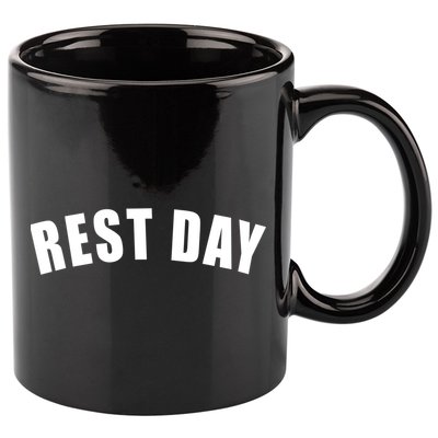 Rest Day Triathlon Sport Swim Bike Running Training Gift 11oz C Handle Ceramic Mug