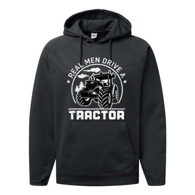 Real Drive Tractor Funny Farm Tractors Enthusiast Outfit Performance Fleece Hoodie