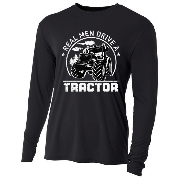 Real Drive Tractor Funny Farm Tractors Enthusiast Outfit Cooling Performance Long Sleeve Crew