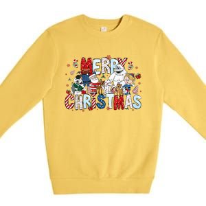 Ru Dolph The Red Retro Nosed Reindeer Christmas Holiday Premium Crewneck Sweatshirt