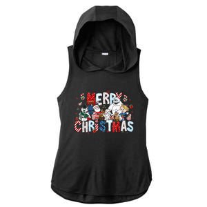 Ru Dolph The Red Retro Nosed Reindeer Christmas Holiday Ladies PosiCharge Tri-Blend Wicking Draft Hoodie Tank