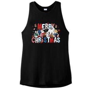 Ru Dolph The Red Retro Nosed Reindeer Christmas Holiday Ladies PosiCharge Tri-Blend Wicking Tank