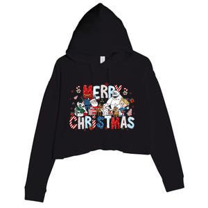 Ru Dolph The Red Retro Nosed Reindeer Christmas Holiday Crop Fleece Hoodie