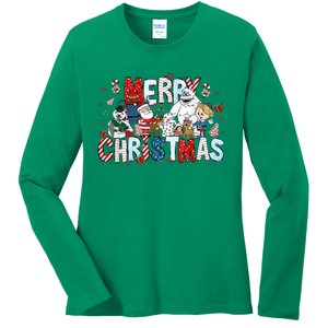 Ru Dolph The Red Retro Nosed Reindeer Christmas Holiday Ladies Long Sleeve Shirt