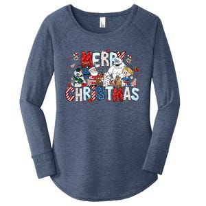 Ru Dolph The Red Retro Nosed Reindeer Christmas Holiday Women's Perfect Tri Tunic Long Sleeve Shirt