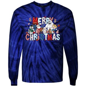 Ru Dolph The Red Retro Nosed Reindeer Christmas Holiday Tie-Dye Long Sleeve Shirt