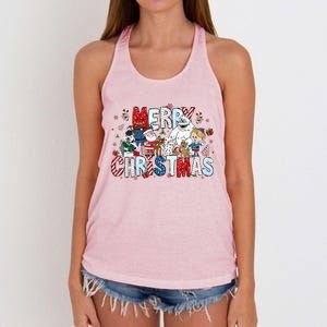 Ru Dolph The Red Retro Nosed Reindeer Christmas Holiday Women's Knotted Racerback Tank