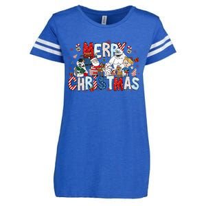 Ru Dolph The Red Retro Nosed Reindeer Christmas Holiday Enza Ladies Jersey Football T-Shirt