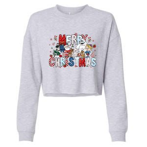 Ru Dolph The Red Retro Nosed Reindeer Christmas Holiday Cropped Pullover Crew