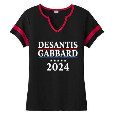 Ron Desantis Tulsi Gabbard President Election 2024 Ladies Halftime Notch Neck Tee