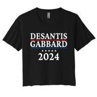 Ron Desantis Tulsi Gabbard President Election 2024 Women's Crop Top Tee