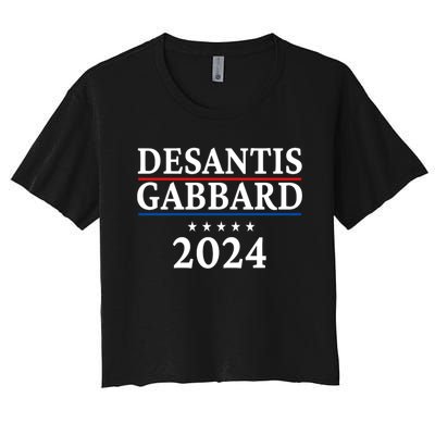 Ron Desantis Tulsi Gabbard President Election 2024 Women's Crop Top Tee