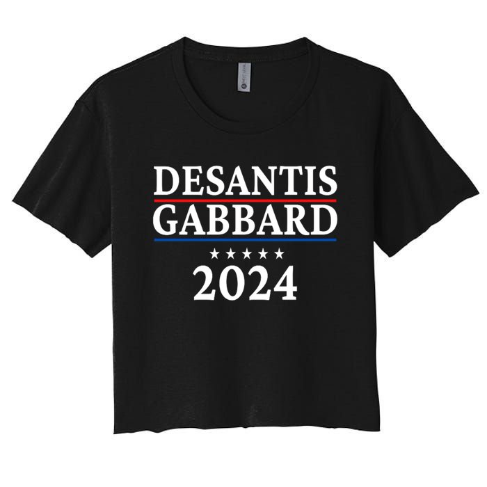 Ron Desantis Tulsi Gabbard President Election 2024 Women's Crop Top Tee