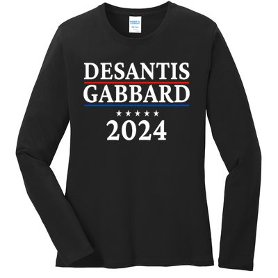 Ron Desantis Tulsi Gabbard President Election 2024 Ladies Long Sleeve Shirt