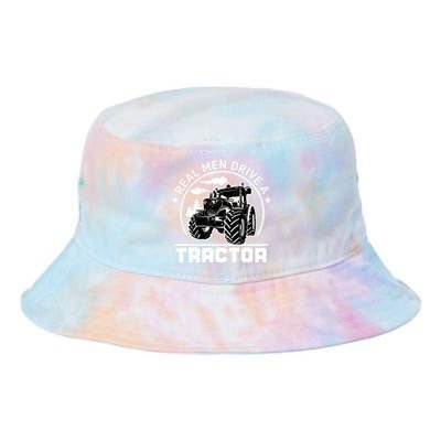 Real Drive Tractor Funny Farm Tractors Enthusiast Outfit Tie Dye Newport Bucket Hat