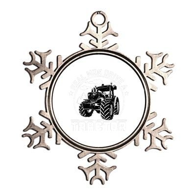 Real Drive Tractor Funny Farm Tractors Enthusiast Outfit Metallic Star Ornament