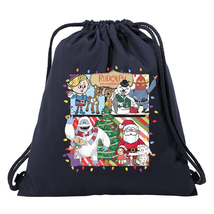 Ru Dolph The Red Retro Nosed Reindeer Christmas Season Drawstring Bag