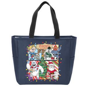 Ru Dolph The Red Retro Nosed Reindeer Christmas Season Zip Tote Bag