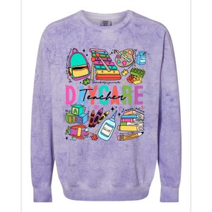 Retro Daycare Teacher Somebody Favorite Colorblast Crewneck Sweatshirt