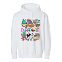 Retro Daycare Teacher Somebody Favorite Garment-Dyed Fleece Hoodie