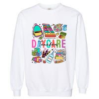 Retro Daycare Teacher Somebody Favorite Garment-Dyed Sweatshirt