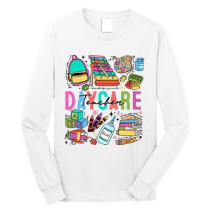 Retro Daycare Teacher Somebody Favorite Long Sleeve Shirt