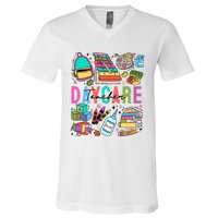 Retro Daycare Teacher Somebody Favorite V-Neck T-Shirt